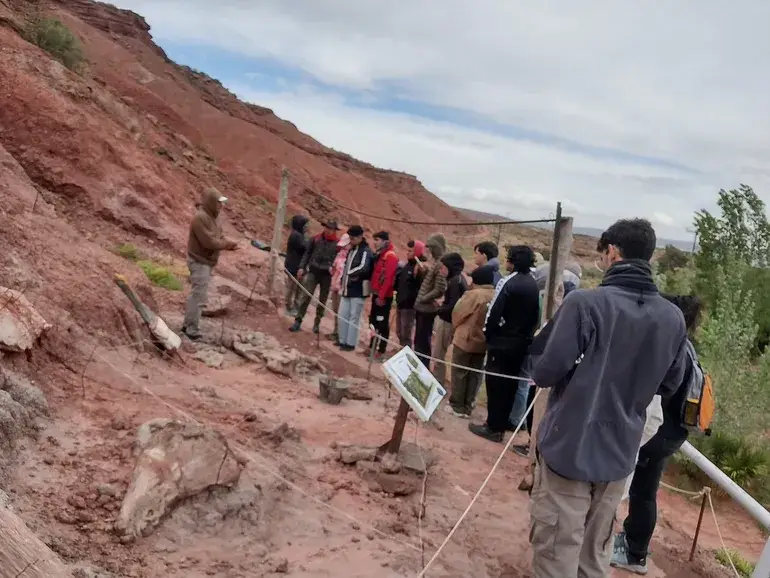 Un grupo de visitantes haciendo el tour con guia